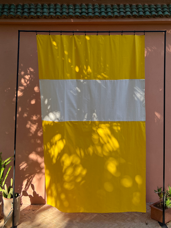 RIDEAUX TAMAYOURT, jaune et sa bande blanche