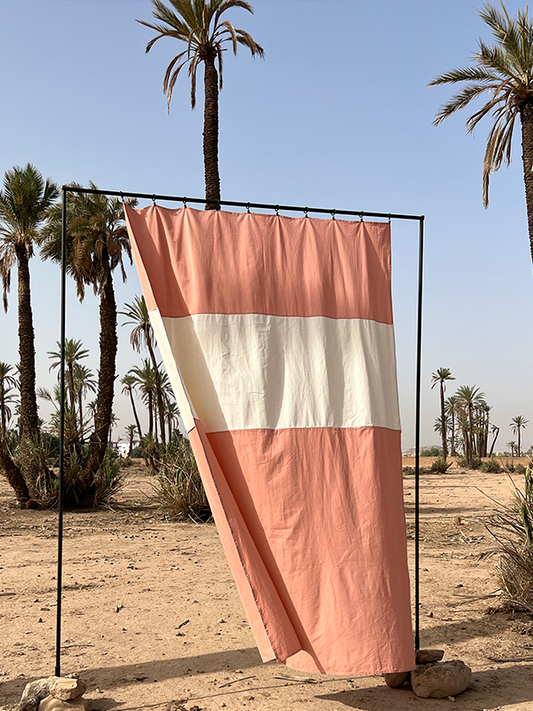 RIDEAUX TAMAYOURT, rose et sa bande blanche