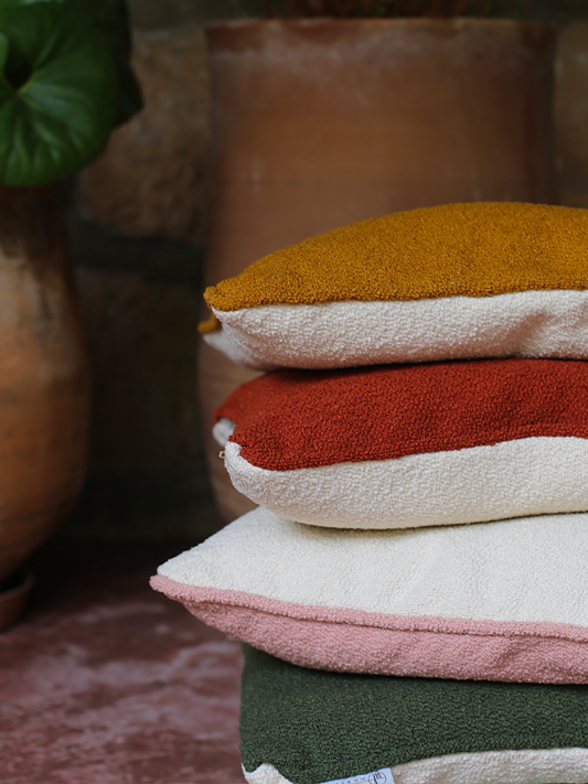 Housse de coussin bouclette double face